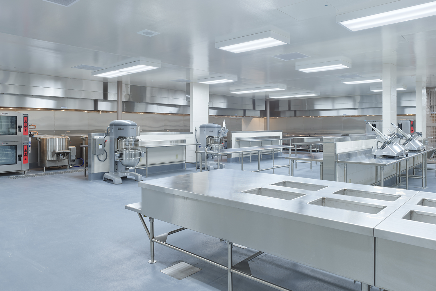 Correctional Kitchen featuring Kenall luminaires